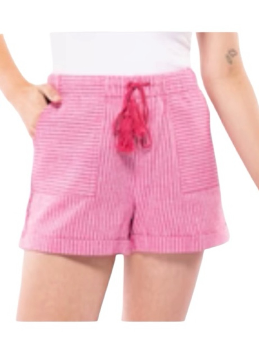 **NWT** Heyson Linen Tassel Drawstring Pink Shorts